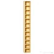 HOMCOM Bibliotecă Mobilă pentru CD-uri cu 12 Rafturi pentru 204 CD-uri, din MDF și PAL, 21x20x175 cm, culoare Lemn 