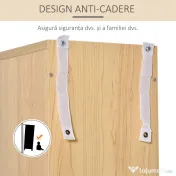 HOMCOM Bibliotecă Mobilă pentru CD-uri cu 12 Rafturi pentru 204 CD-uri, din MDF și PAL, 21x20x175 cm, culoare Lemn 