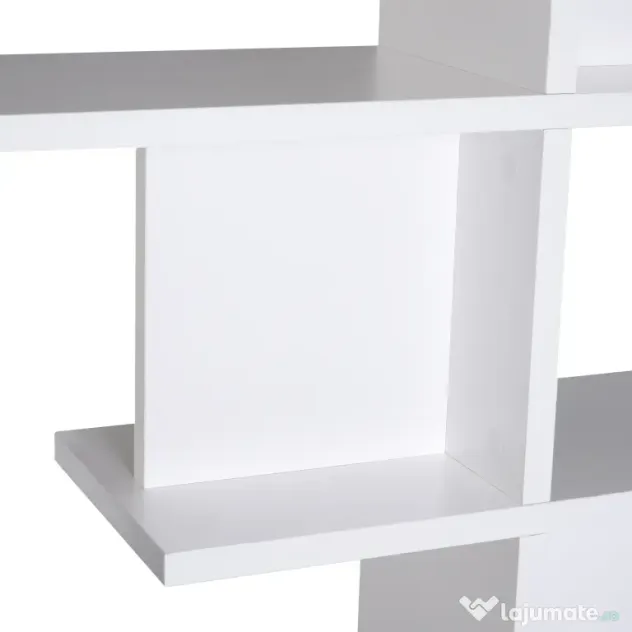 Homcom raft cărți, 5 Niveluri in Lemn, cu două curele anti-basculare în spate, 120x28.6x160cm, Alb | Aosom Romania