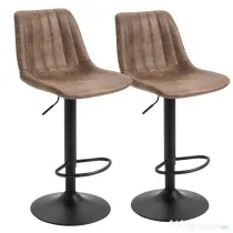HOMCOM Set 2 Scaune de Bar – Reglabile, Rotative & Captusite