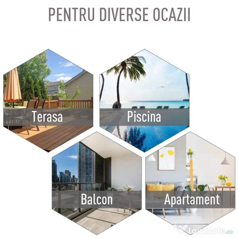 Set de 2 Scaune Pliabile Outsunny pentru Exterior,Otel si Textilen, Gri si Negru | Aosom Romania