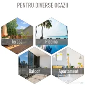 Set de 2 Scaune Pliabile Outsunny pentru Exterior,Otel si Textilen, Gri si Negru | Aosom Romania