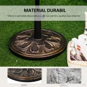 Outsunny Baza pentru Umbrela de Soare pentru Stalp de 35mm/38mm/48mm Greutate 13KG de Gradina