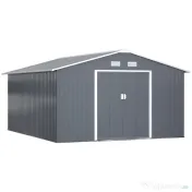 Outsunny magazie unelte, sopron din otel galvanizat, casuta de gradina pentru unelte de gradina 3.4x3.86x2m | AOSOM RO 