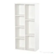 HOMCOM Bibliotecă din Lem Stil Vintage Cubica cu 7 Suporturi Diferite din MDF pentru Casă și Birou, 50x24x106 cm, Alb | Aosom Romania
