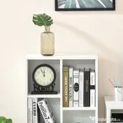 HOMCOM Bibliotecă din Lem Stil Vintage Cubica cu 7 Suporturi Diferite din MDF pentru Casă și Birou, 50x24x106 cm, Alb | Aosom Romania