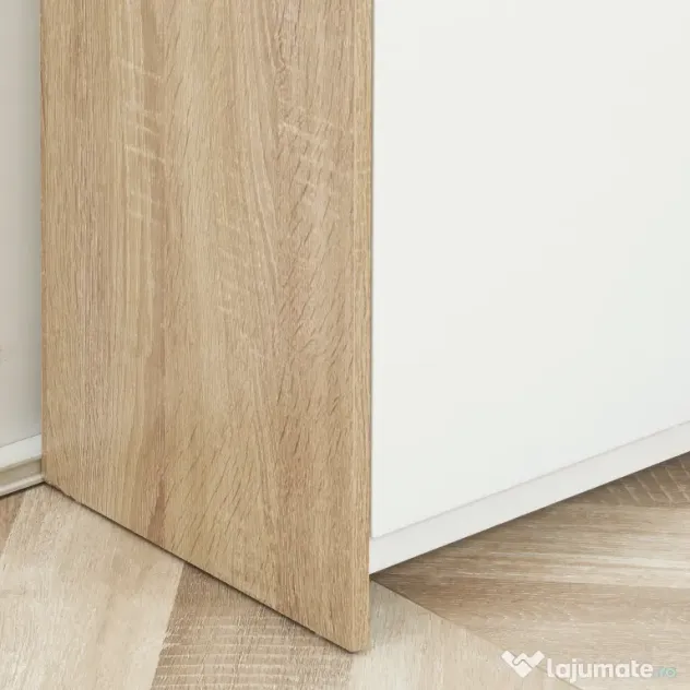 Kleankin Mobilier de Baie Multifuncțional, Combinație Dulap și Sertar, Design Modern în Nuanțe de Lemn și Alb, 60x30x90 cm | Aosom Romania