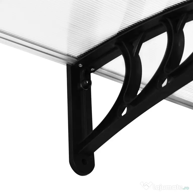 Outsunny Copertină Laterală de Exterior din Policarbonat și Aluminiu, 195x75x23 cm, Transparent | Aosom Romania