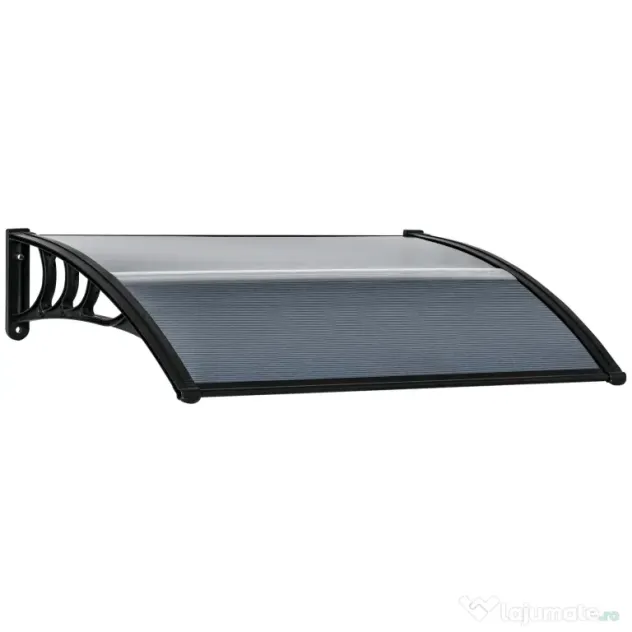 Outsunny copertina policarbonat anti-UV, 100x80 cm, negru | Aosom Romania