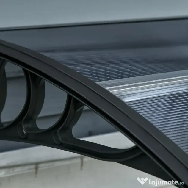 Outsunny copertina policarbonat anti-UV, 100x80 cm, negru | Aosom Romania