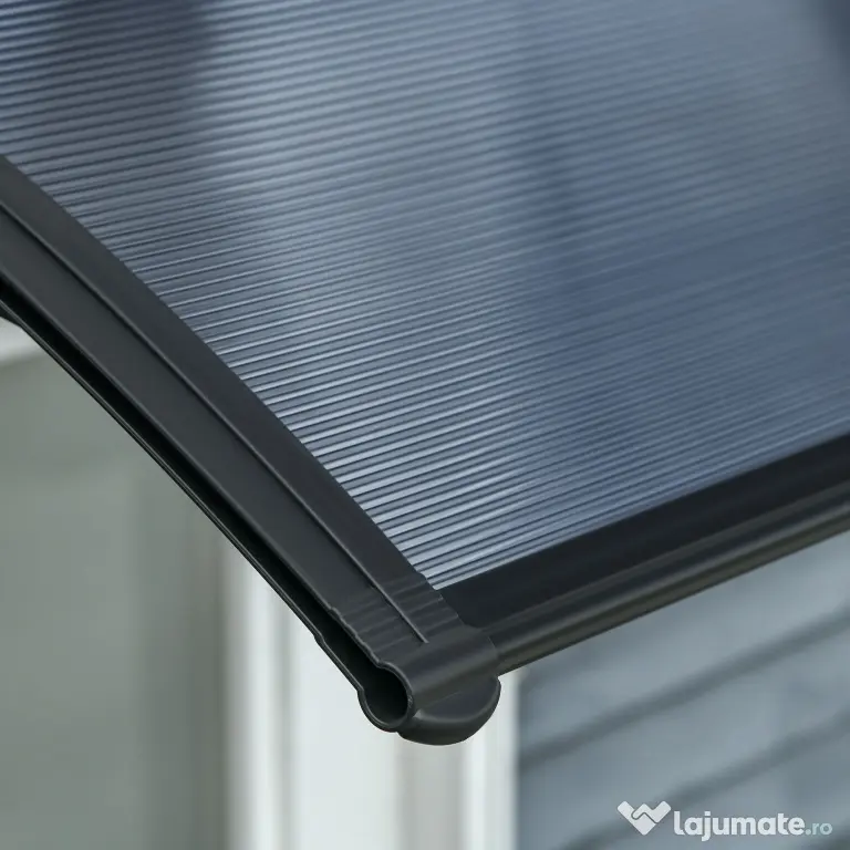 Outsunny copertina policarbonat anti-UV, 100x80 cm, negru | Aosom Romania