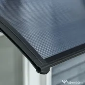 Outsunny copertina policarbonat anti-UV, 100x80 cm, negru  | Aosom Romania 