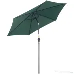 Outsunny Umbrelă Reclinabilă pentru Plajă și Grădină, Aluminiu și Poliester, Φ2.6×2.35m, Verde Închis | Aosom Romania