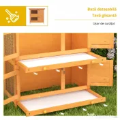 PawHut cusca de exterior pentru iepuri, lemn brad 90x45x90cm | Aosom Ro 