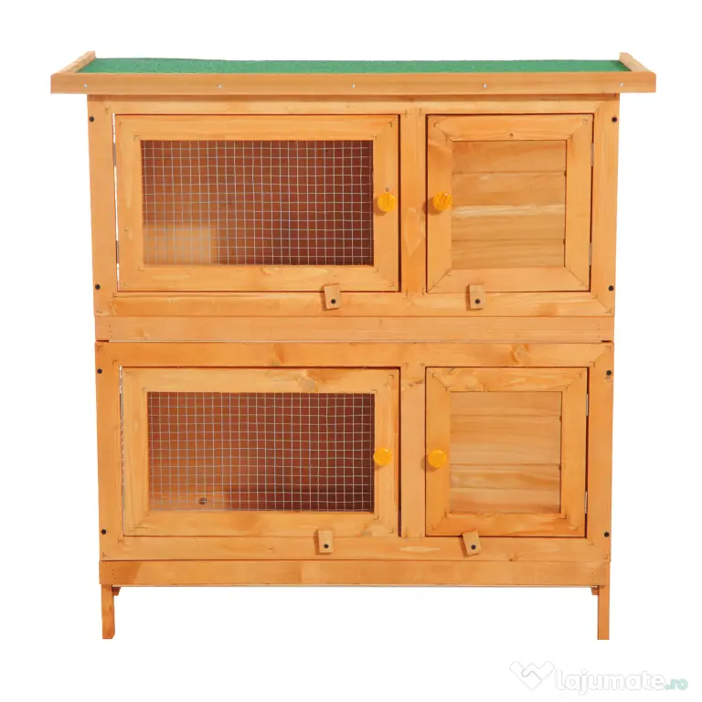 PawHut cusca de exterior pentru iepuri, lemn brad 90x45x90cm | Aosom Ro