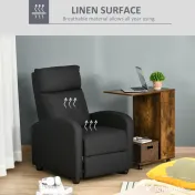 HOMCOM fotoliu recliner, 69x87x100,5cm, negru | AOSOM RO 