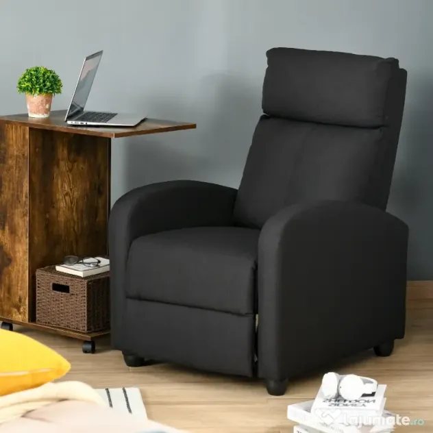 HOMCOM fotoliu recliner, 69x87x100,5cm, negru | AOSOM RO