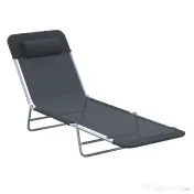 Outsunny Sezlong pentru Bronzat Pliabil si Reclinabil, negru | Aosom Romania 