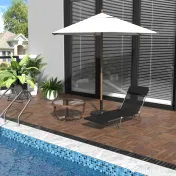 Outsunny Sezlong pentru Bronzat Pliabil si Reclinabil, negru | Aosom Romania 