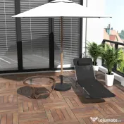 Outsunny Sezlong pentru Bronzat Pliabil si Reclinabil, negru | Aosom Romania 