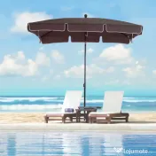 Umbrela Parasolarar dreptunghiulara Outsunny 200×125×235cm Maro | Aosom Romania 