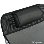 Outsunny Șezlong Pliabil cu Spătar Reglabil pe 5 Nivele și Pernă, Șezlong de Grădină cu Material Respirabil Textilen, pentru Plajă, Piscină, Grădină, 182x56x28 cm, Negru | Aosom Romania 