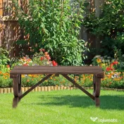 Outsunny Banca de Gradina cu 2 locuri din lemn de molid, Maro 105x50x53cm | Aosom Romania 