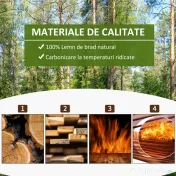 Outsunny Banca de Gradina cu 2 locuri din lemn de molid, Maro 105x50x53cm | Aosom Romania 