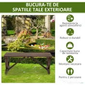 Outsunny Banca de Gradina cu 2 locuri din lemn de molid, Maro 105x50x53cm | Aosom Romania 