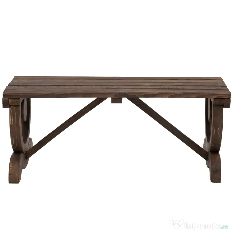 Outsunny Banca de Gradina cu 2 locuri din lemn de molid, Maro 105x50x53cm | Aosom Romania
