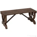 Outsunny Banca de Gradina cu 2 locuri din lemn de molid, Maro 105x50x53cm
