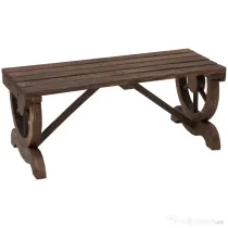 Outsunny Banca de Gradina cu 2 locuri din lemn de molid, Maro 105x50x53cm