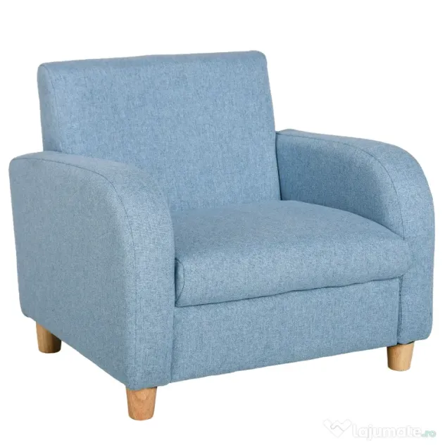 HOMCOM Scaun pentru Camera Copiilor în Material Textil Max. 65 kg 49x45x44cm Albastru | Aosom Romania