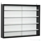 Homcom Panou pentru Colectionari – 5 Etajere, Polite Reglabile Negru 