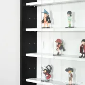 Homcom Panou pentru Colectionari – 5 Etajere, Polite Reglabile Negru 