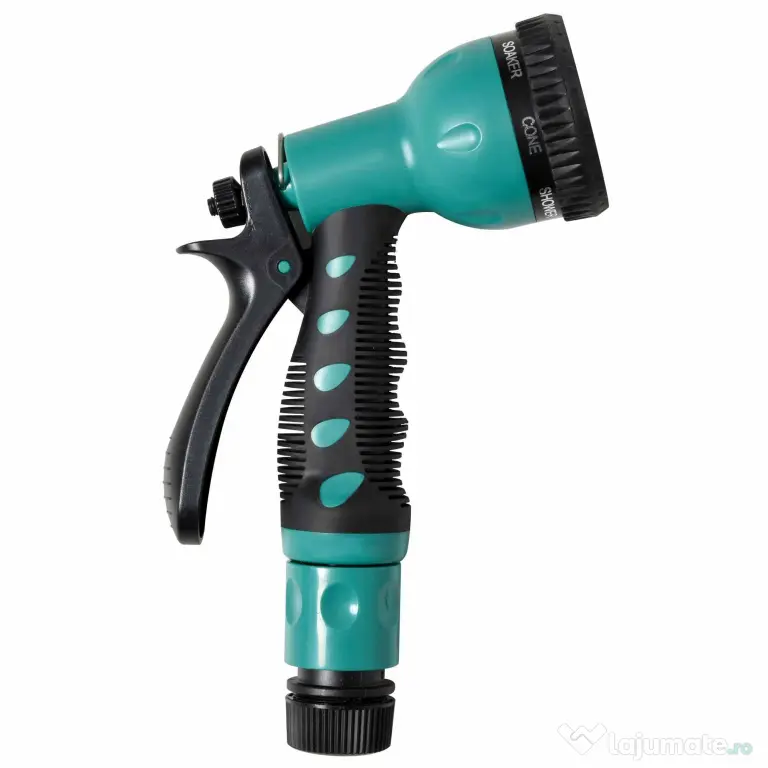 Outsunny Tambur pentru furtun cu derulare automata, montat pe perete, cu rotire la 180°, furtun de 15+1,4m si pistol de stropit multifunctional, gri