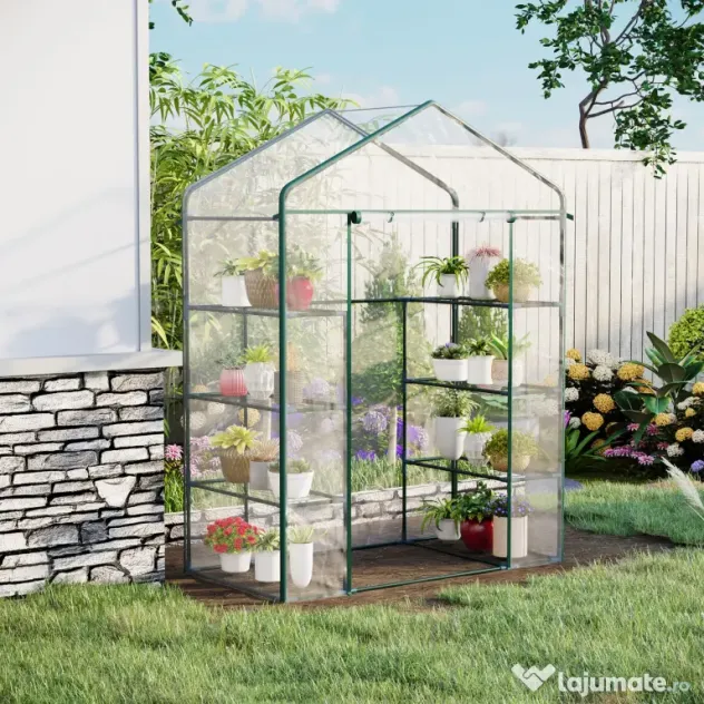 Sera de Gradina Dreptunghiulara Outsunny143x73x195cm | Aosom Romania
