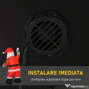 HOMCOM Mos Craciun gonflabil cu lumini LED, 125x95x243 cm