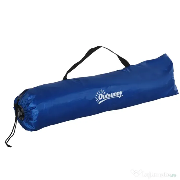 Outsunny Cort de Plajă Pop Up cu Ventilație Optimă, 2 Ferestre Perforate, Ușă cu Închidere, 220x173x120cm, Albastru și Galben | Aosom Romania