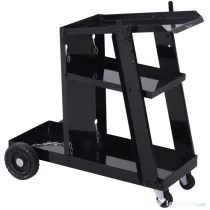 Durhand Carucior de Atelier 3 Rafturi cu Roti – Negru