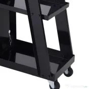 Durhand Carucior de Atelier 3 Rafturi cu Roti – Negru 