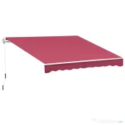 Outsunny Copertina Soare cu Manivela Husă rezistentă la apă 395x245cm Rosie 