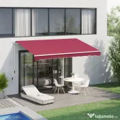 Outsunny Copertina Soare cu Manivela Husă rezistentă la apă 395x245cm Rosie 