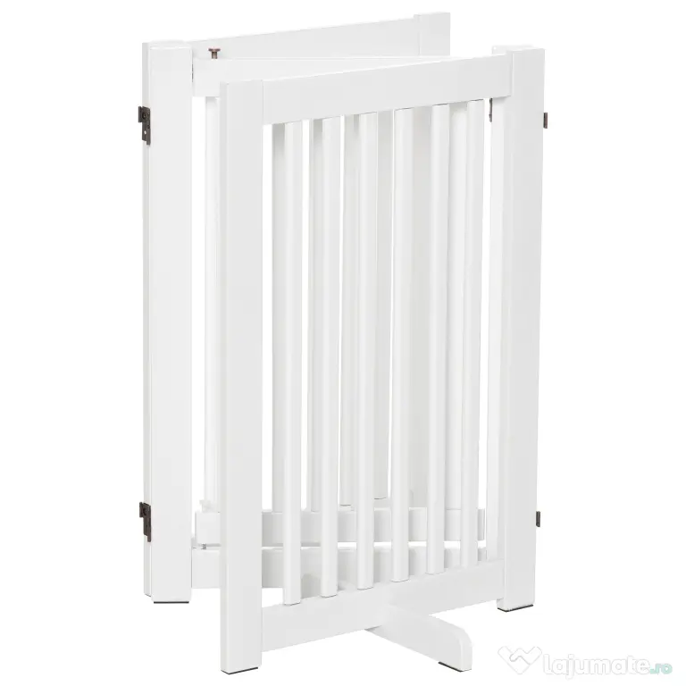 PawHut gard de siguranta, 3 panouri MDF, 155x 6 cm, alb | Aosom Romania