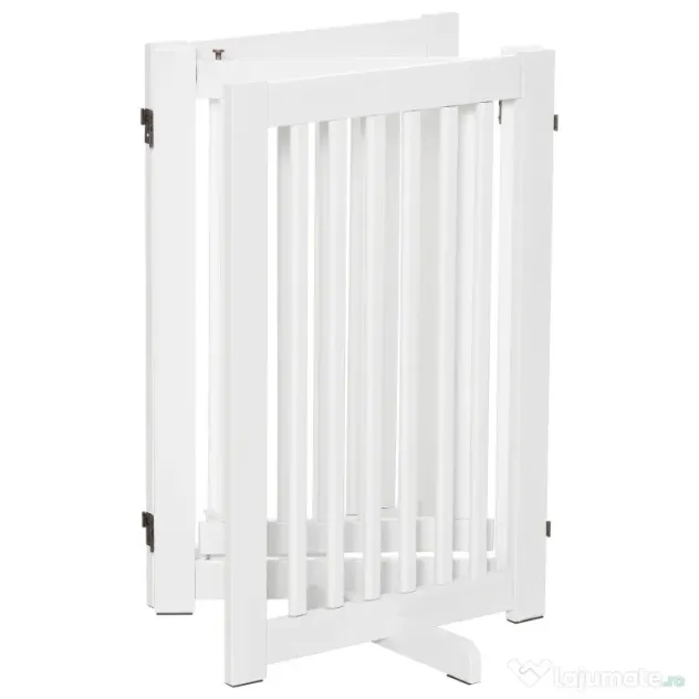 PawHut gard de siguranta, 3 panouri MDF, 155x 6 cm, alb | Aosom Romania