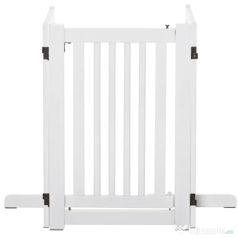 PawHut gard de siguranta, 3 panouri MDF, 155x 6 cm, alb | Aosom Romania
