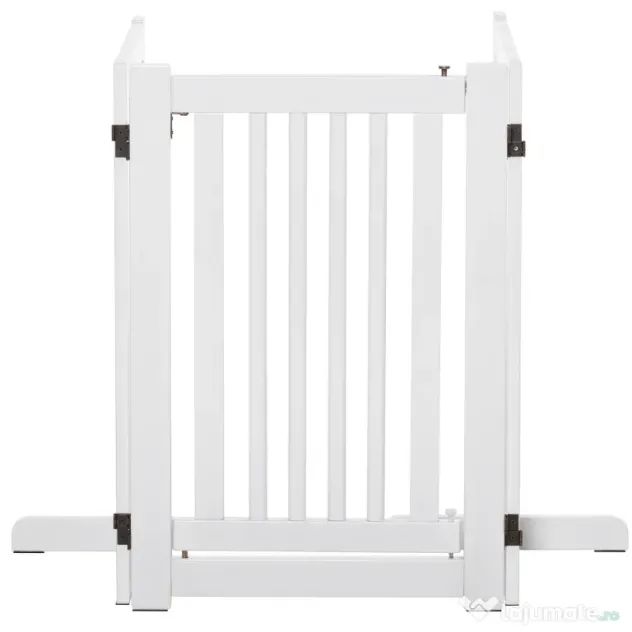 PawHut gard de siguranta, 3 panouri MDF, 155x 6 cm, alb | Aosom Romania