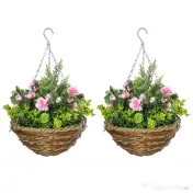 Outsunny Set 2 Plante Lisianthus – Ghiveci Rachita, Decorative pentru Agatat 