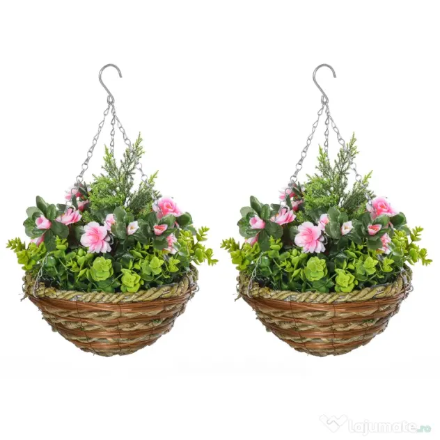 Outsunny Set 2 Plante Lisianthus – Ghiveci Rachita, Decorative pentru Agatat