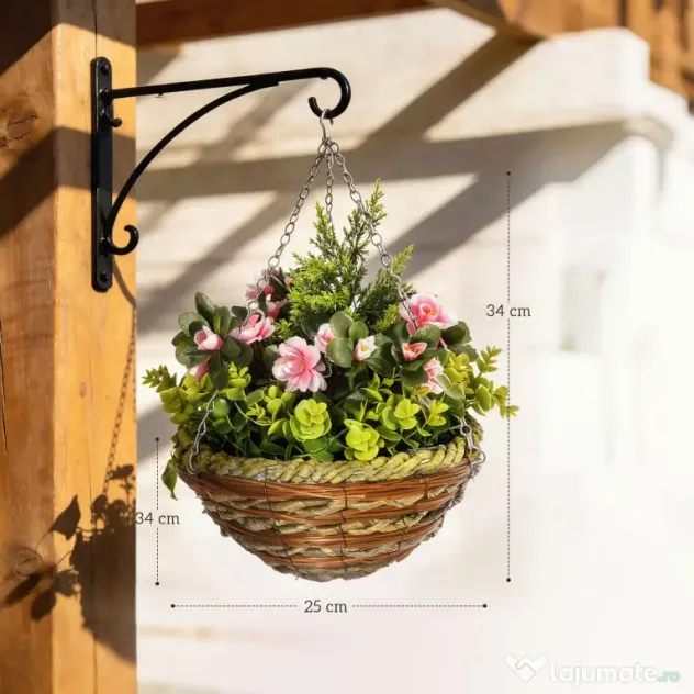 Outsunny Set 2 Plante Lisianthus – Ghiveci Rachita, Decorative pentru Agatat